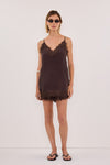 ANDREA PLUM CHOC SLEEVELESS LACE CAMI TOP