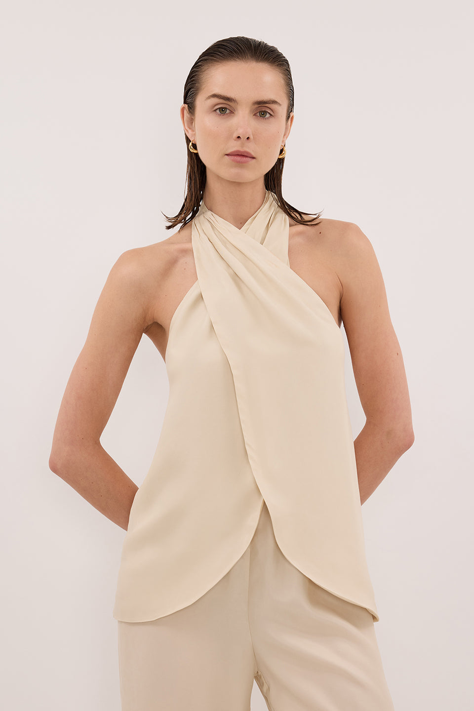 ADDIE STRAW CUPRO HALTER TOP - PRE ORDER Clothing DISSH Boutiques 