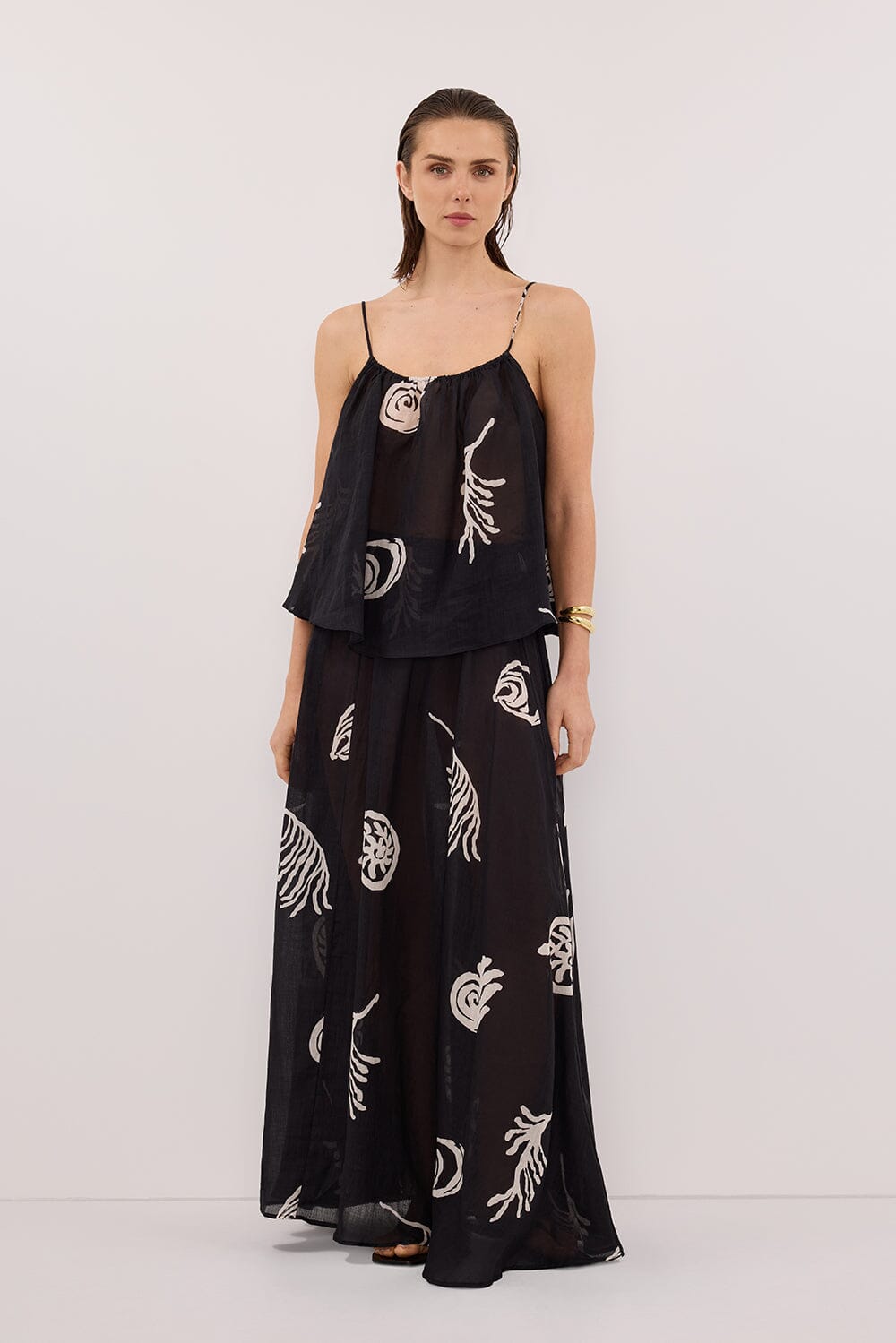 POSITANO BLACK SLEEVELESS RAMIE TOP Clothing DISSH Boutiques 