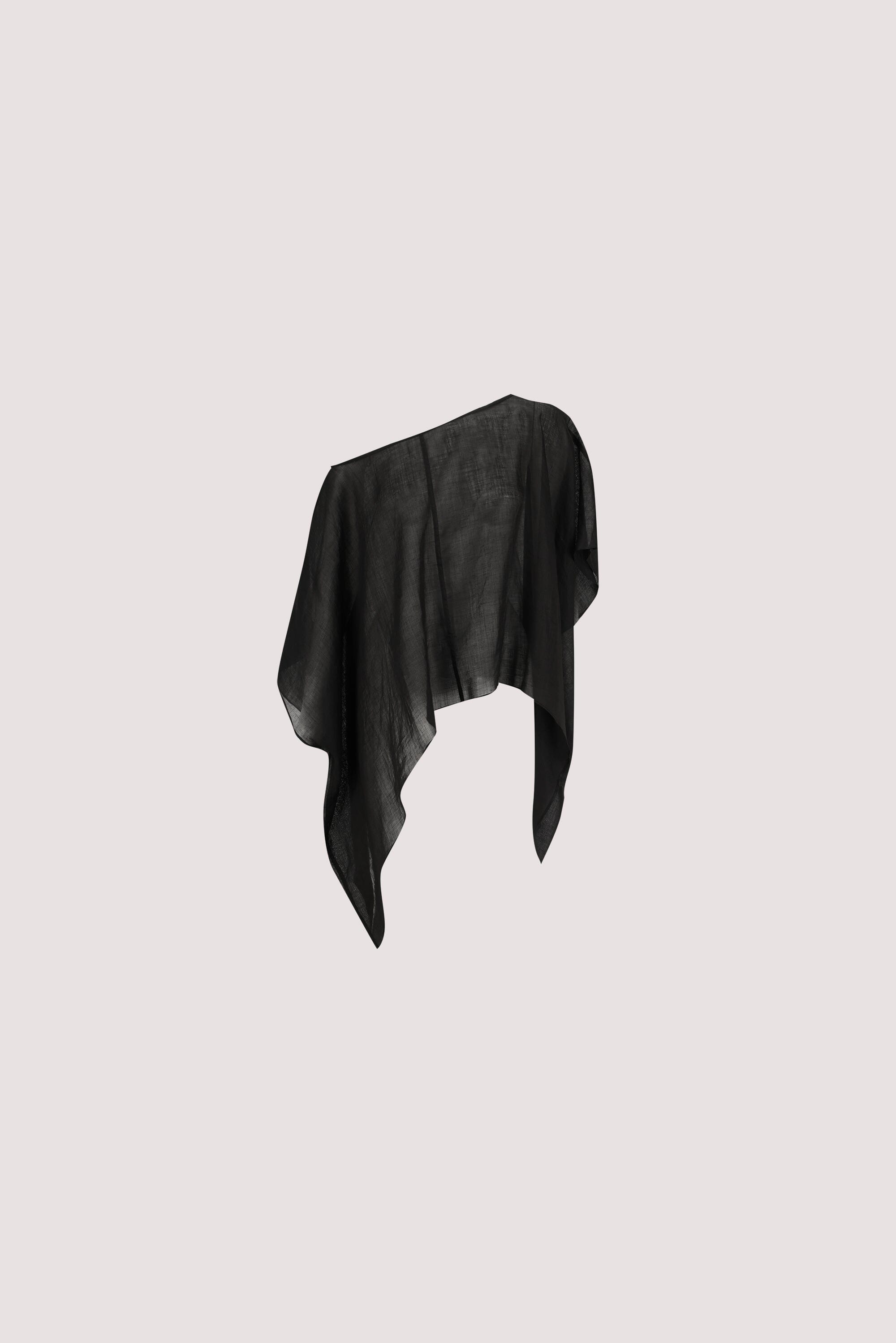 BRIANNE BLACK BATWING RAMIE TOP
