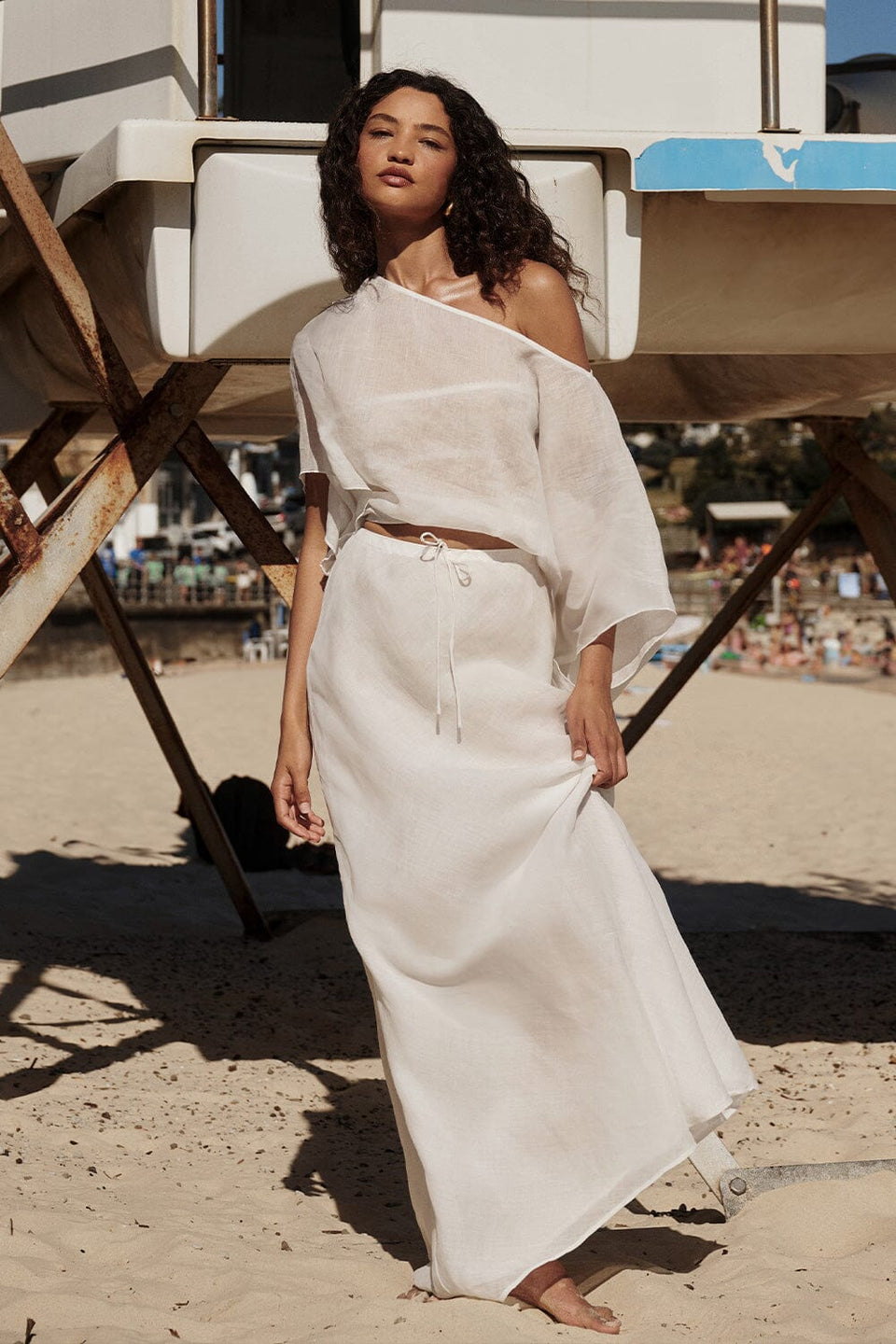 BRIANNE BATWING WHITE RAMIE TOP Clothing DISSH Boutiques 