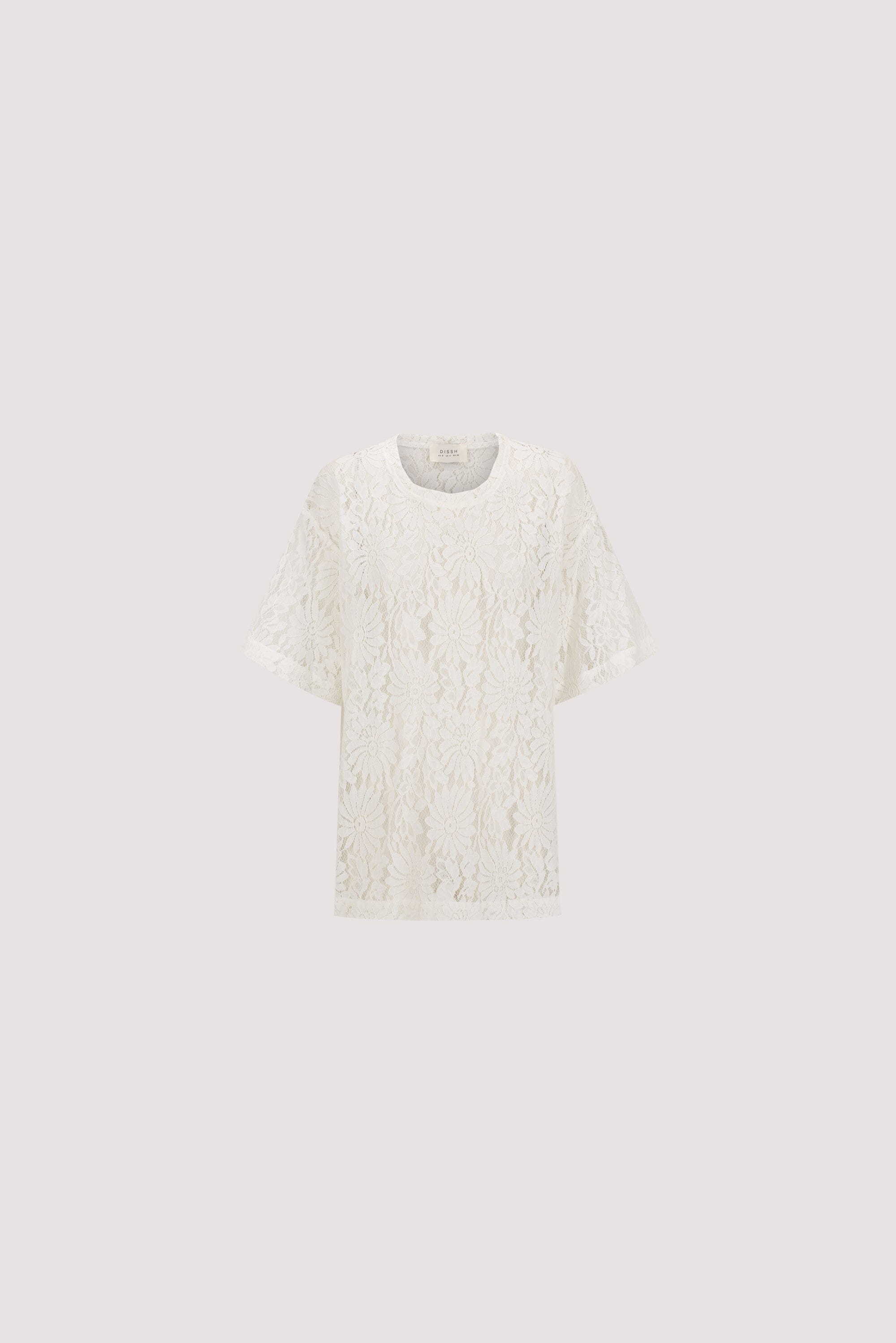 WILMA WHITE LACE TEE