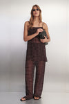 VANESSA BITTER CHOC SLEEVELESS SPOT CAMI TOP