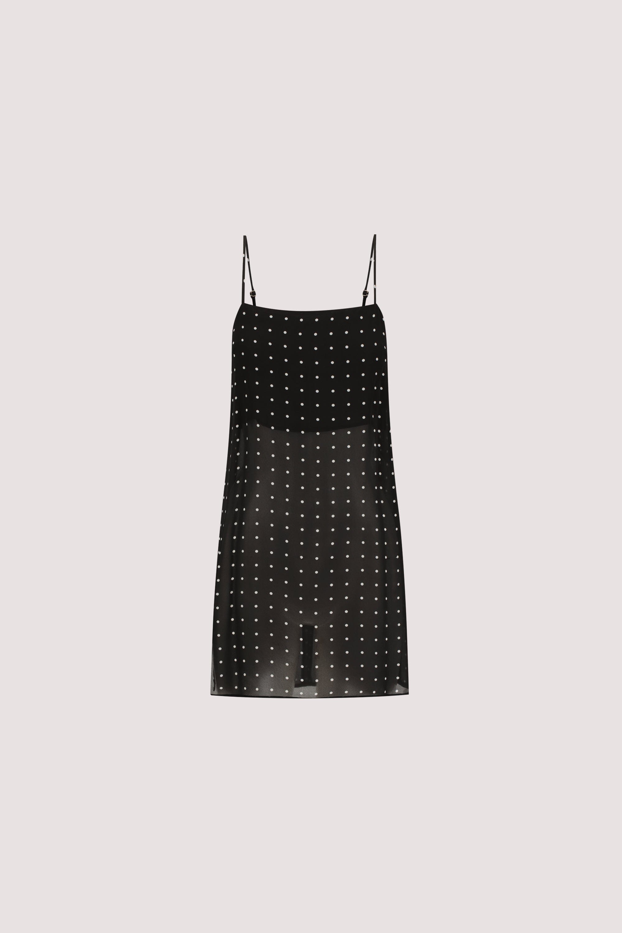 VANESSA BLACK SLEEVELESS SPOT CAMI TOP