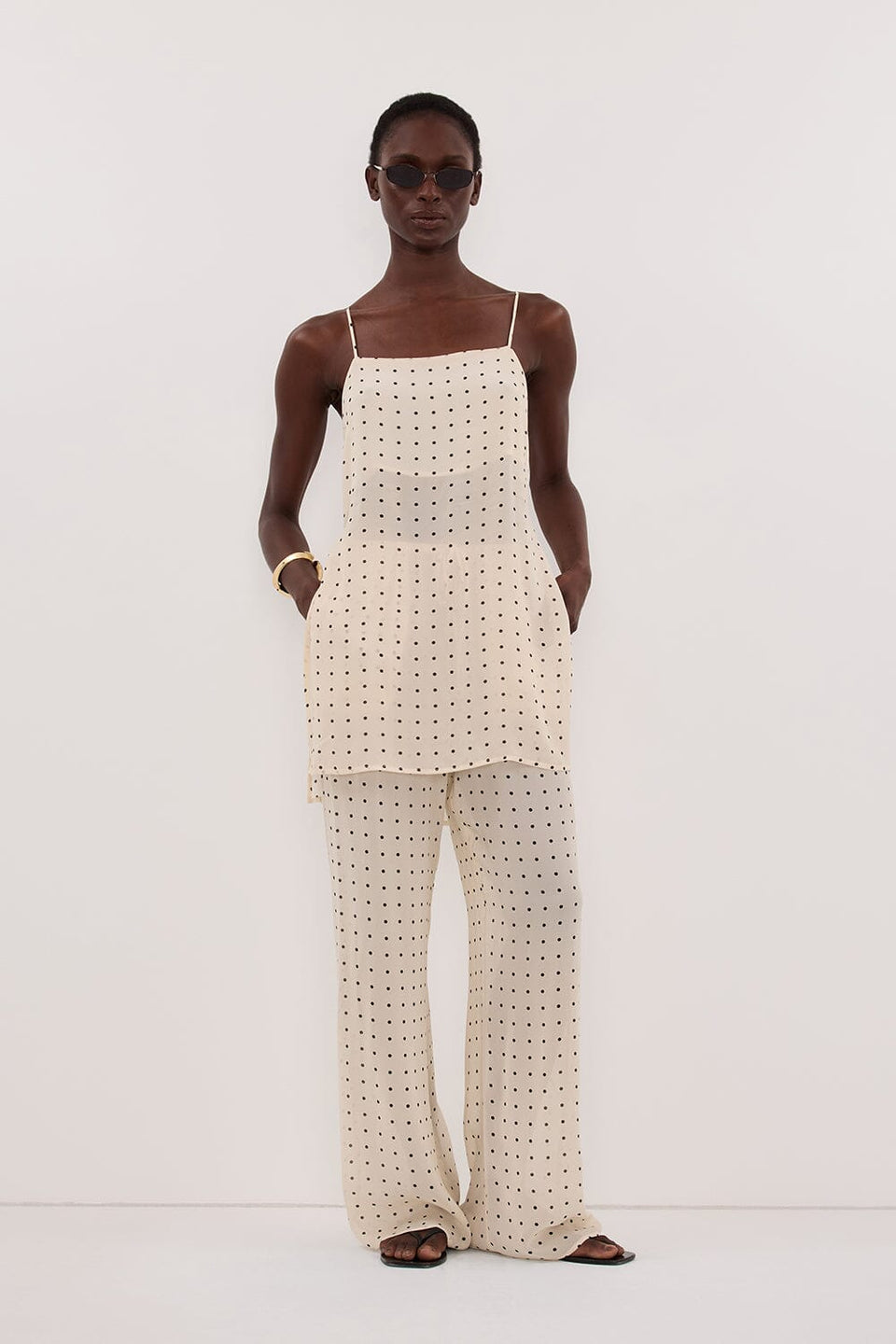 VANESSA SANDSTONE SLEEVELESS SPOT CAMI TOP - PRE ORDER Clothing DISSH Boutiques 