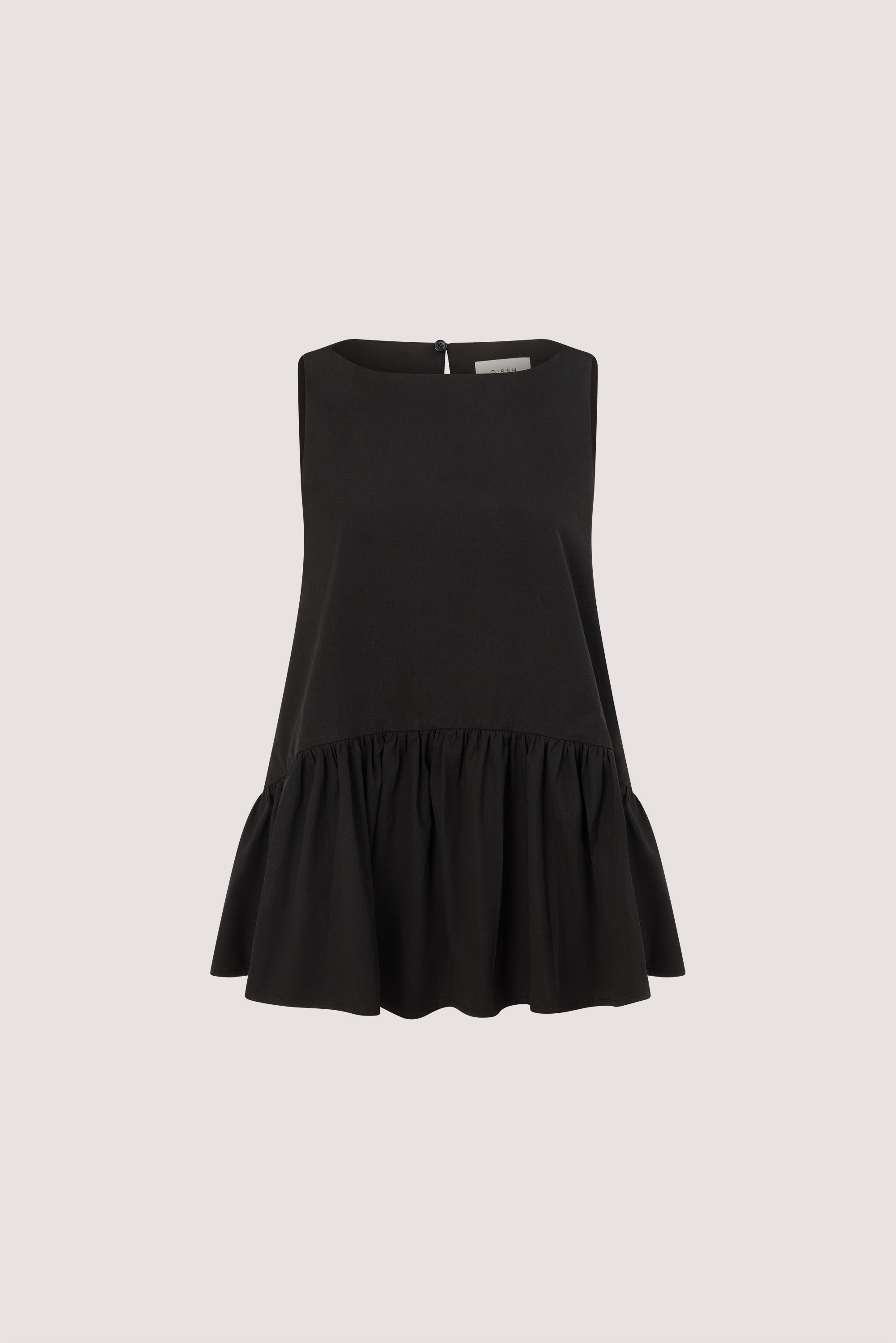 JO BLACK COTTON DROP WAIST TOP