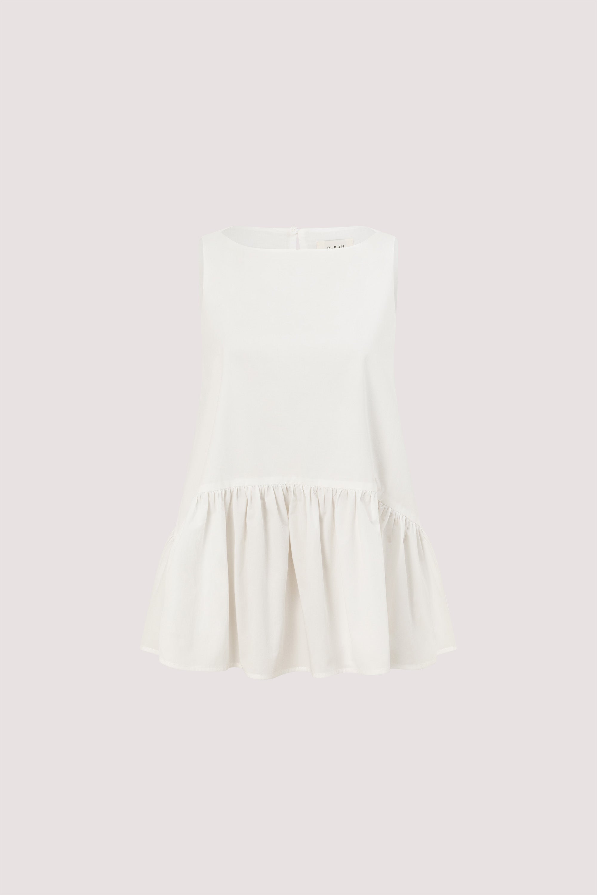JO WHITE COTTON DROP WAIST TOP
