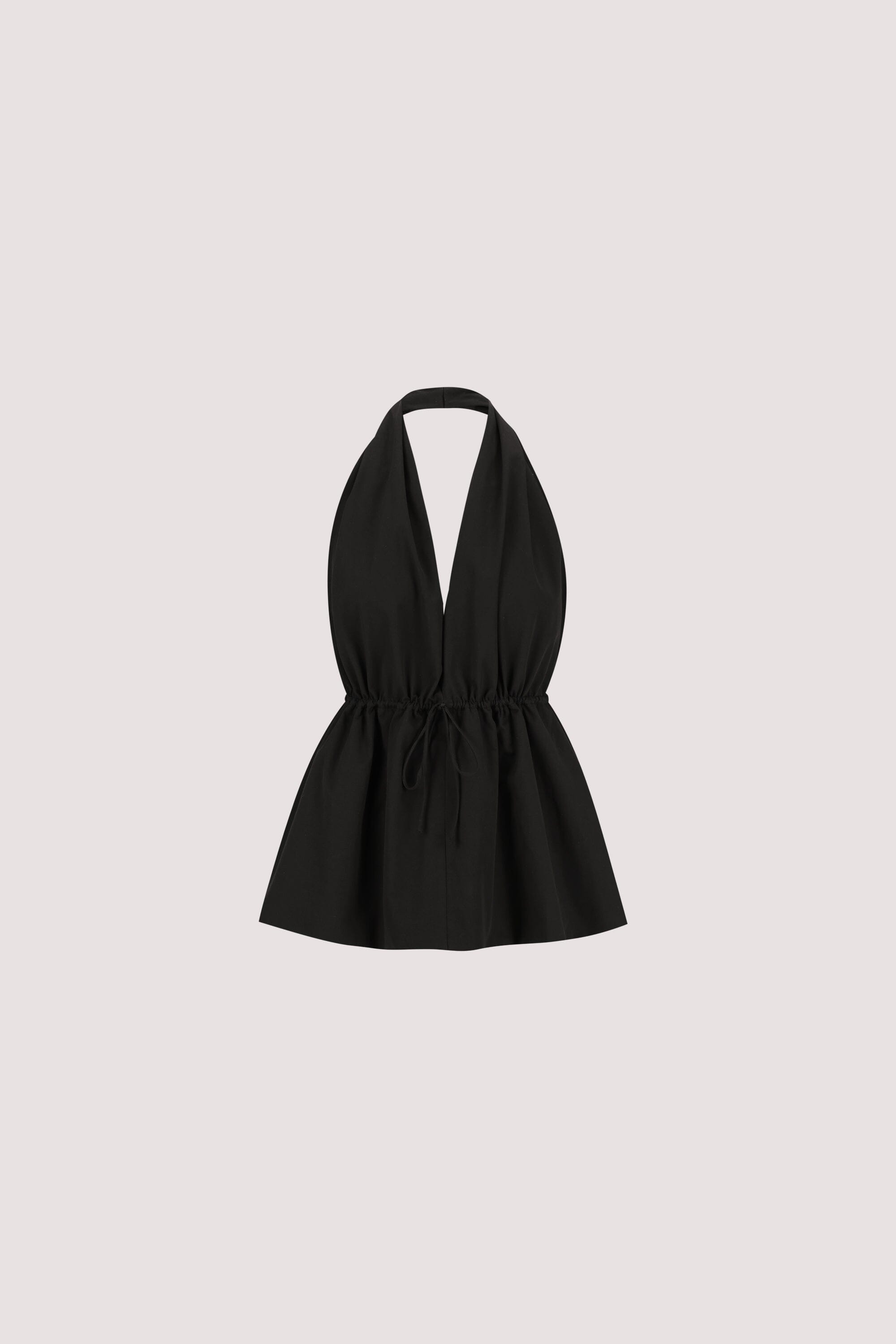 TAMMY BLACK SLEEVELESS COTTON HALTER TOP