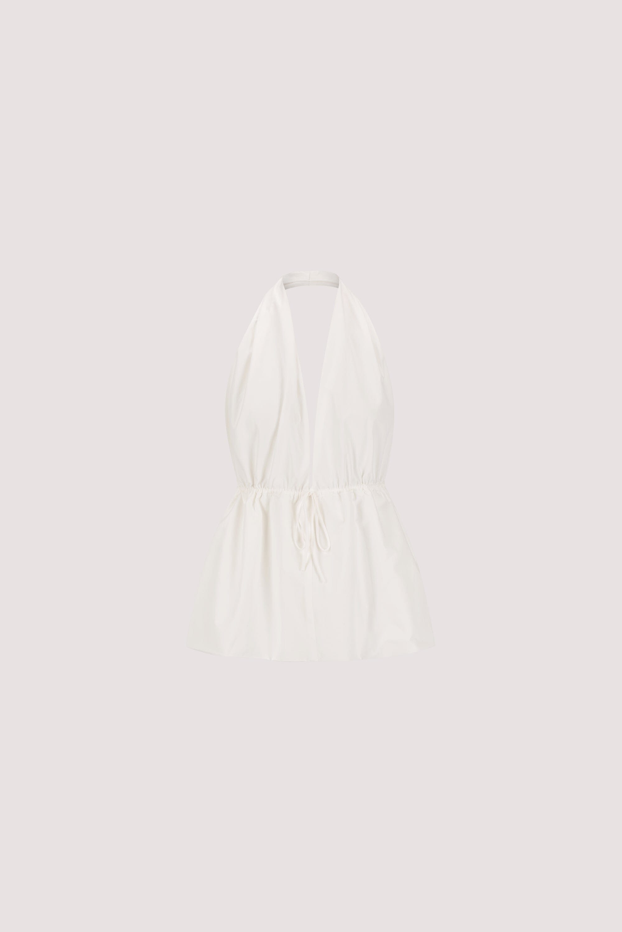 TAMMY WHITE SLEEVELESS COTTON HALTER TOP