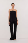 SANDER BLACK STRAPLESS SATIN TOP