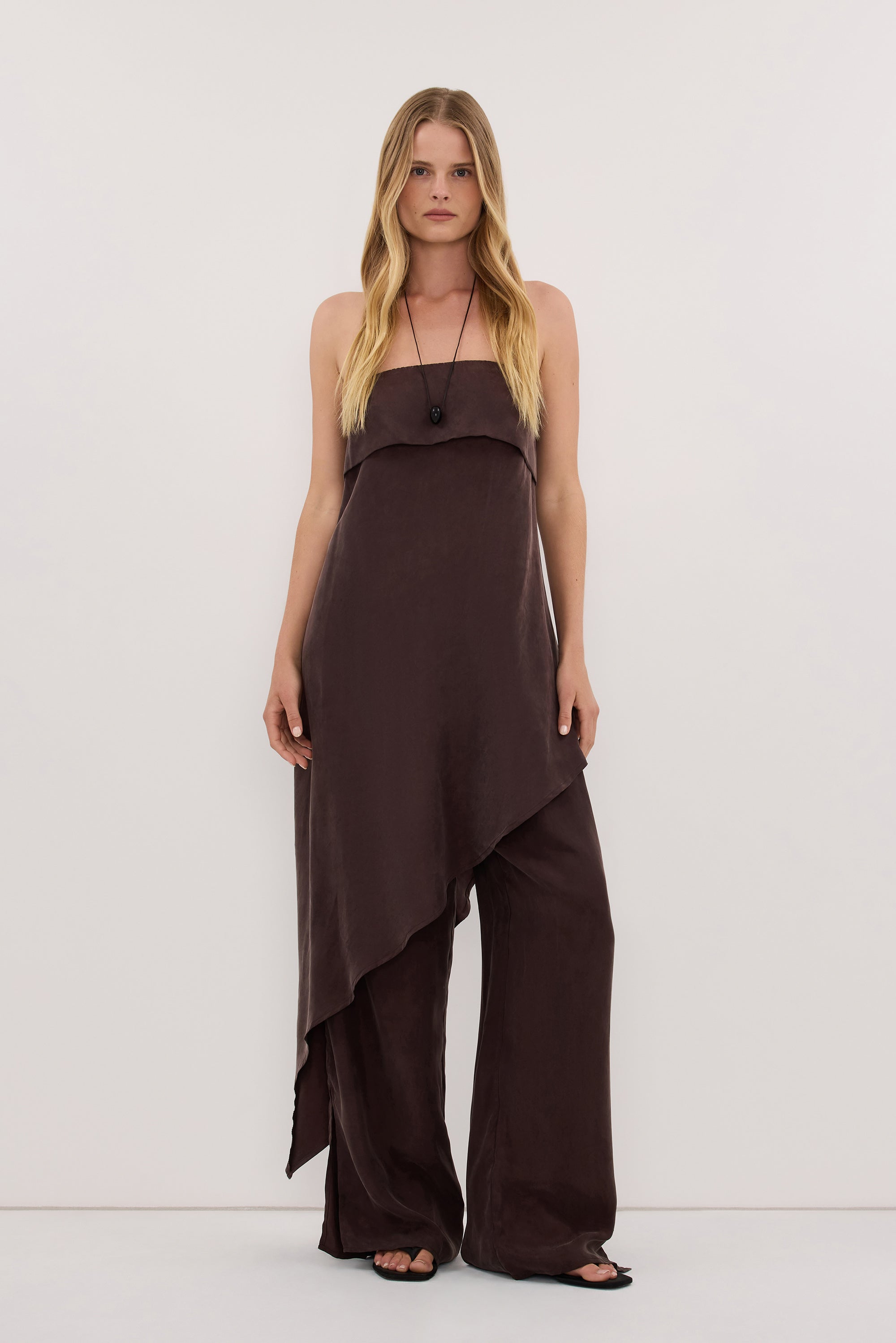 VENUS PLUM CHOC CUPRO ASYM TOP