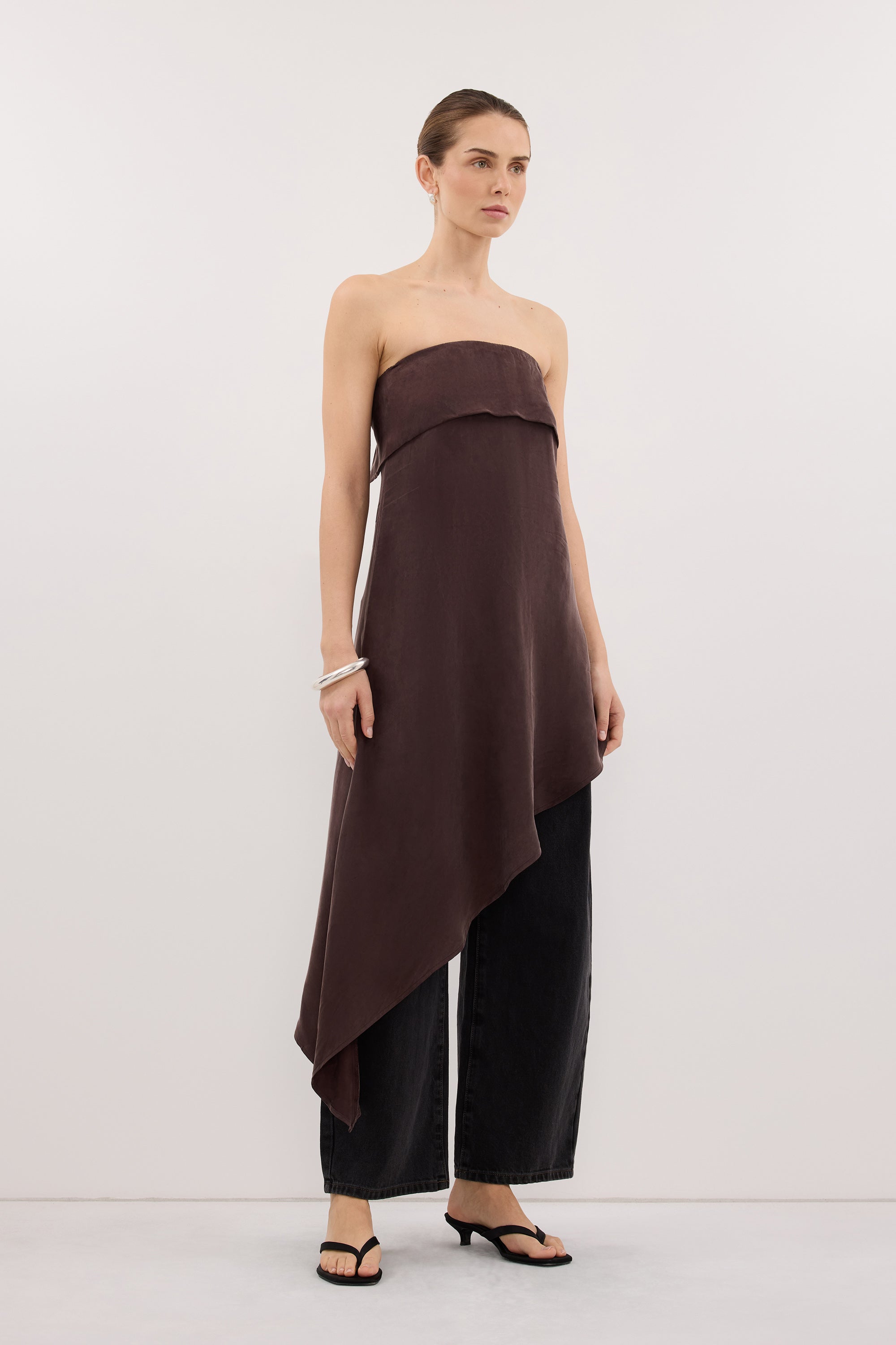 VENUS PLUM CHOC CUPRO ASYM TOP