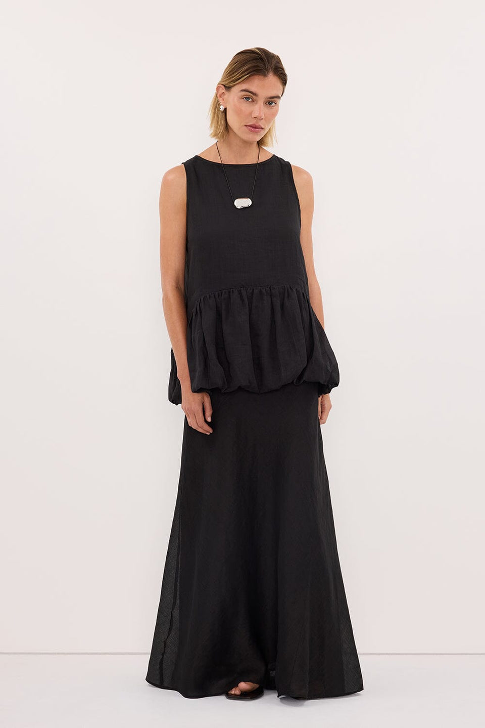 ARLO BLACK RAMIE DROP WAIST TOP Clothing DISSH Boutiques 
