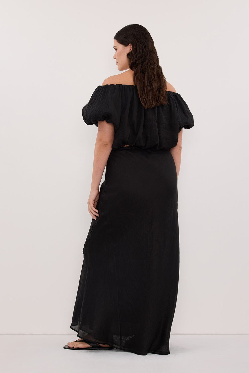 ARLO BLACK RAMIE OFF SHOULDER BUBBLE TOP Clothing DISSH Boutiques 