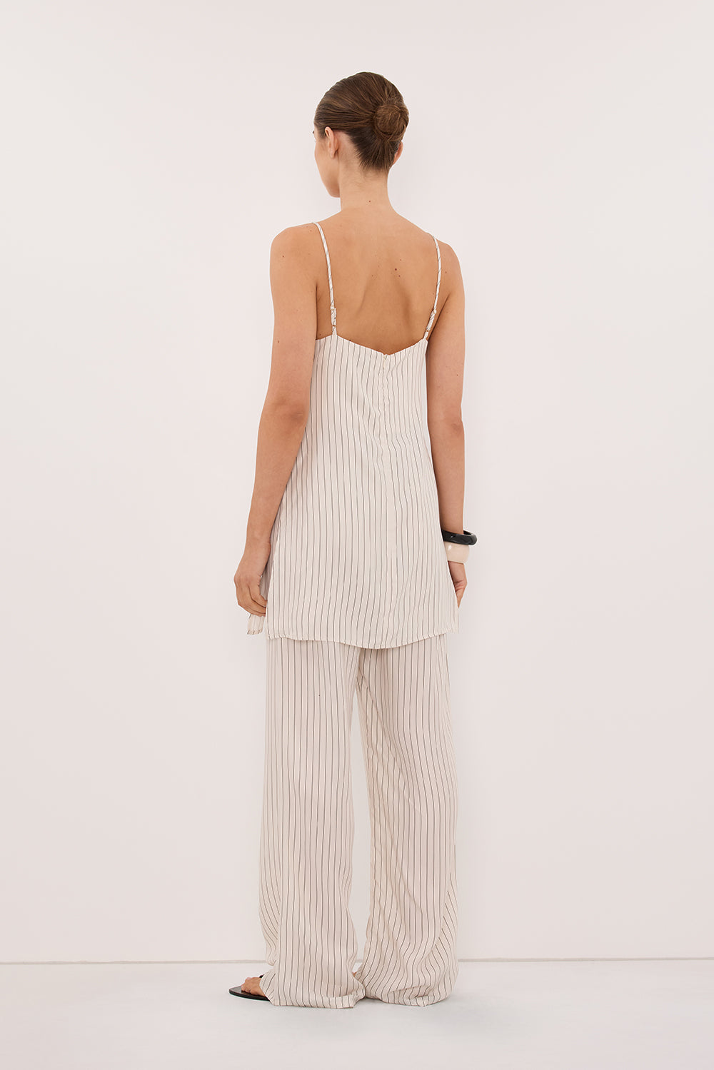 AMARA CREAM STRIPE CUPRO CAMI TOP