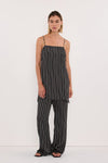 ADRIENNE BLACK STRIPE SILK CAMI