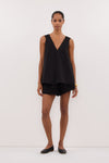 ANNABEL BLACK V NECK TOP