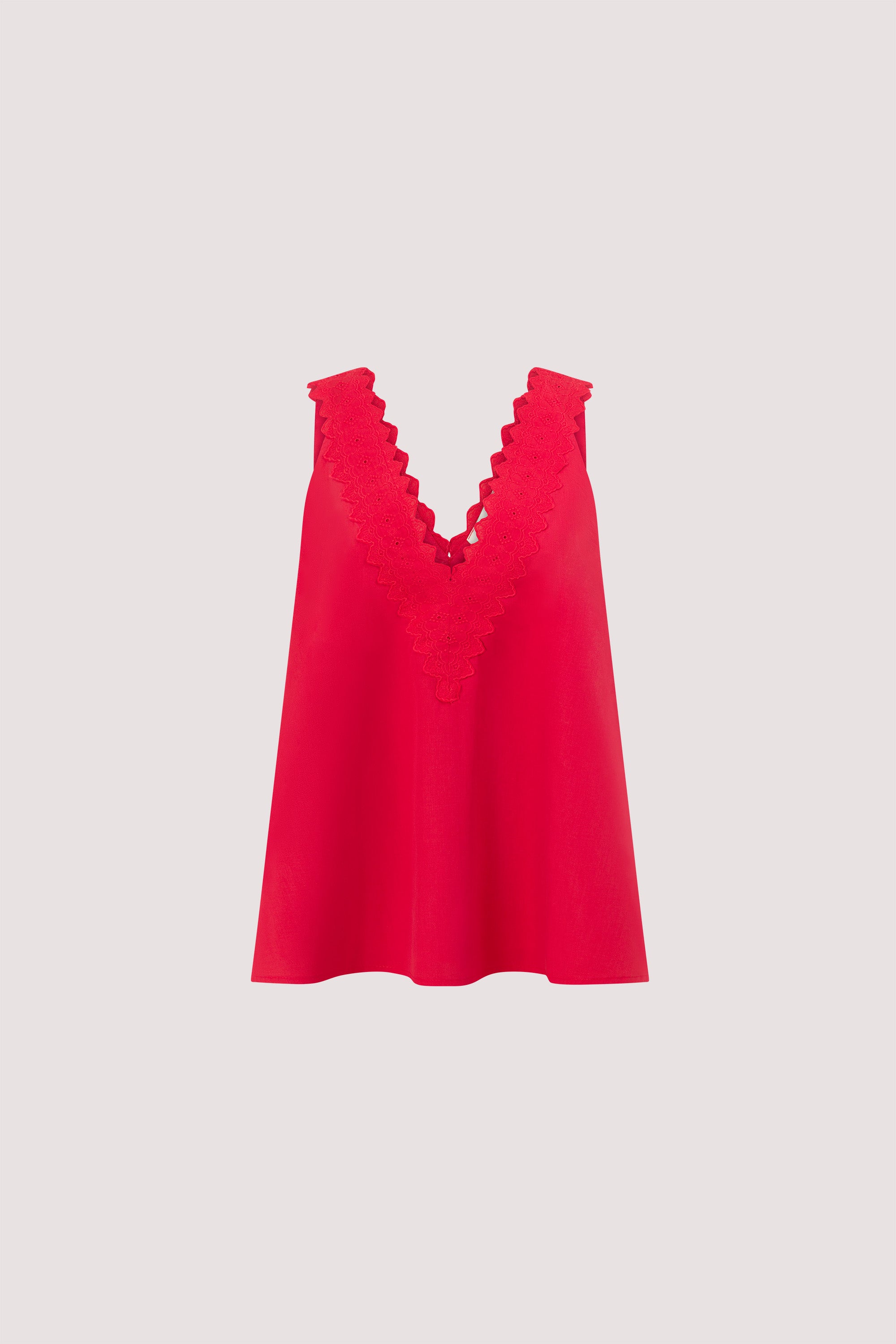 ANNABEL RED V NECK TOP