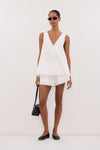 ANNABEL WHITE V NECK TOP
