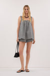 BRIONA GINGHAM COTTON SLEEVELESS TOP