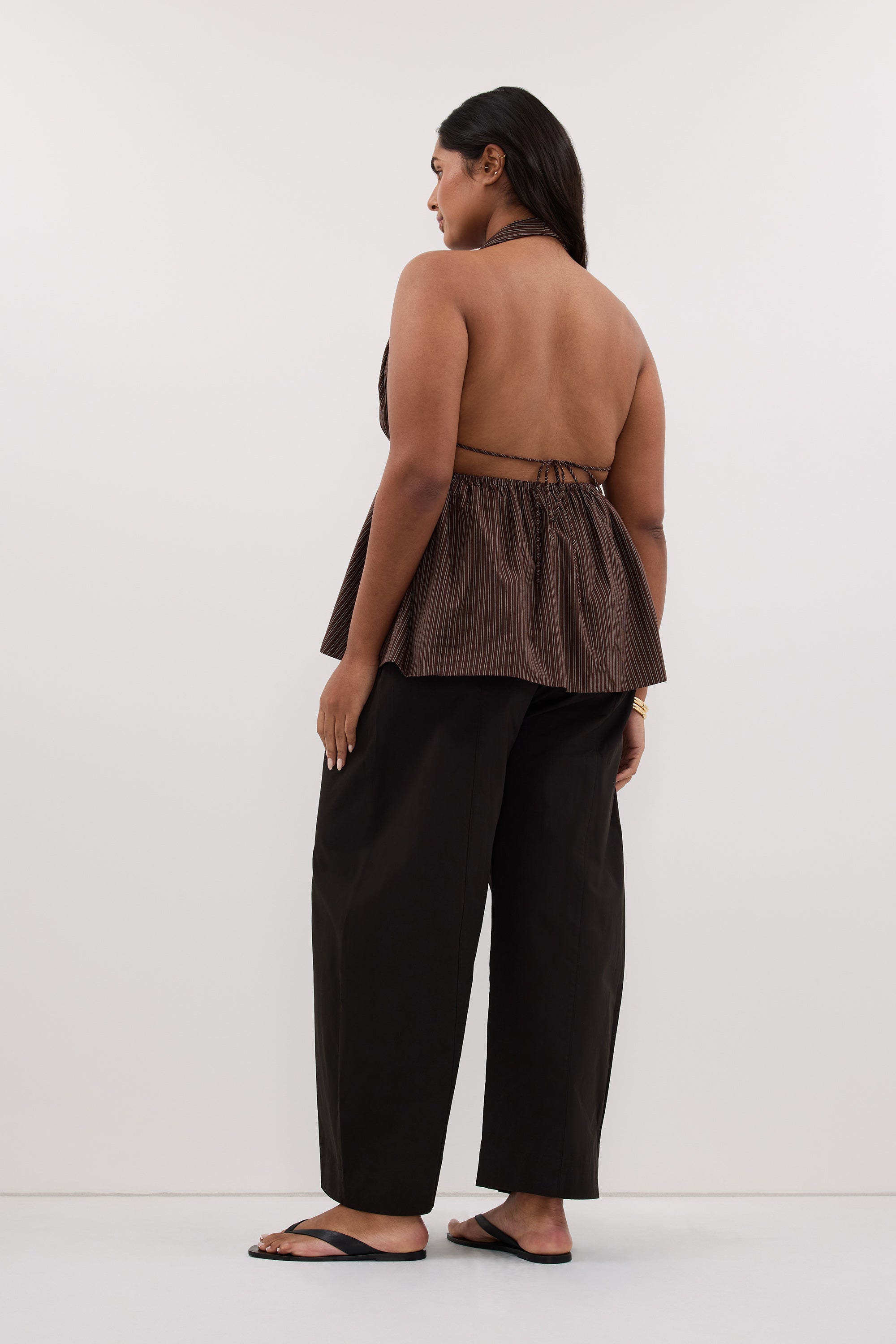 SOLACE CHOC STRIPE COTTON TOP
