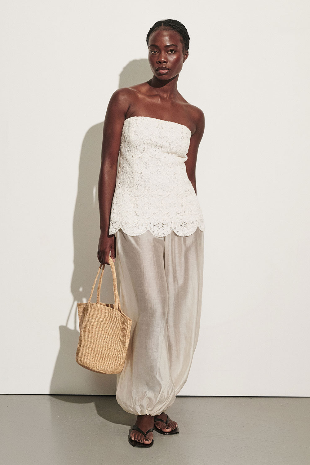 LENA IVORY SHEER BALLOON PANT - PRE ORDER