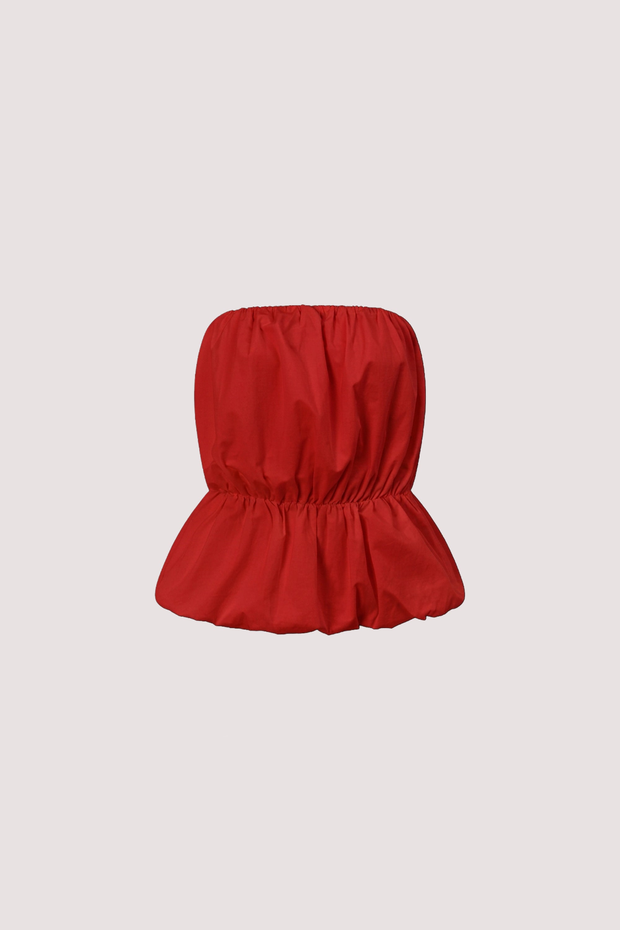 MARTINA RED COTTON BUBBLE TOP