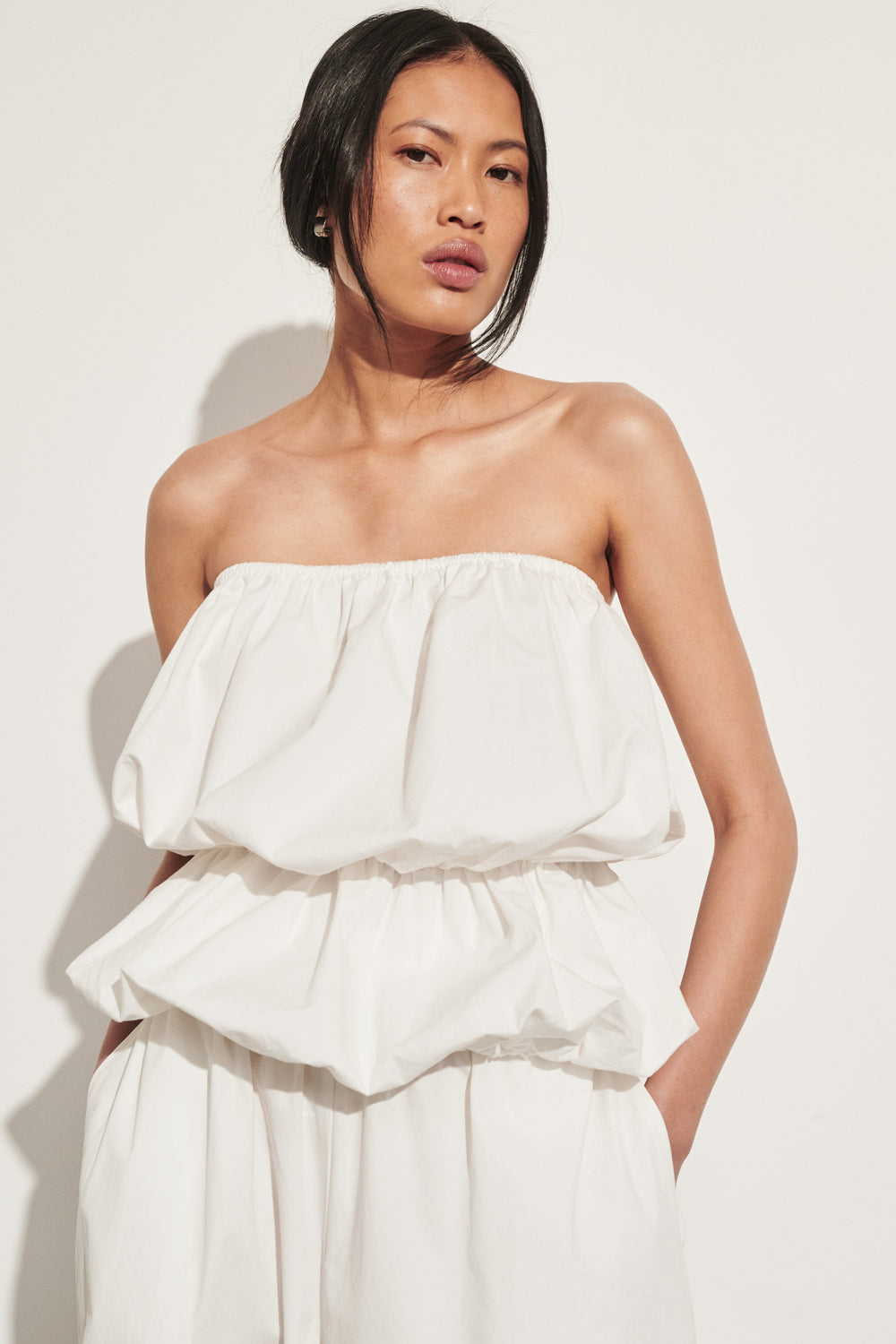 MARTINA WHITE COTTON BUBBLE TOP 