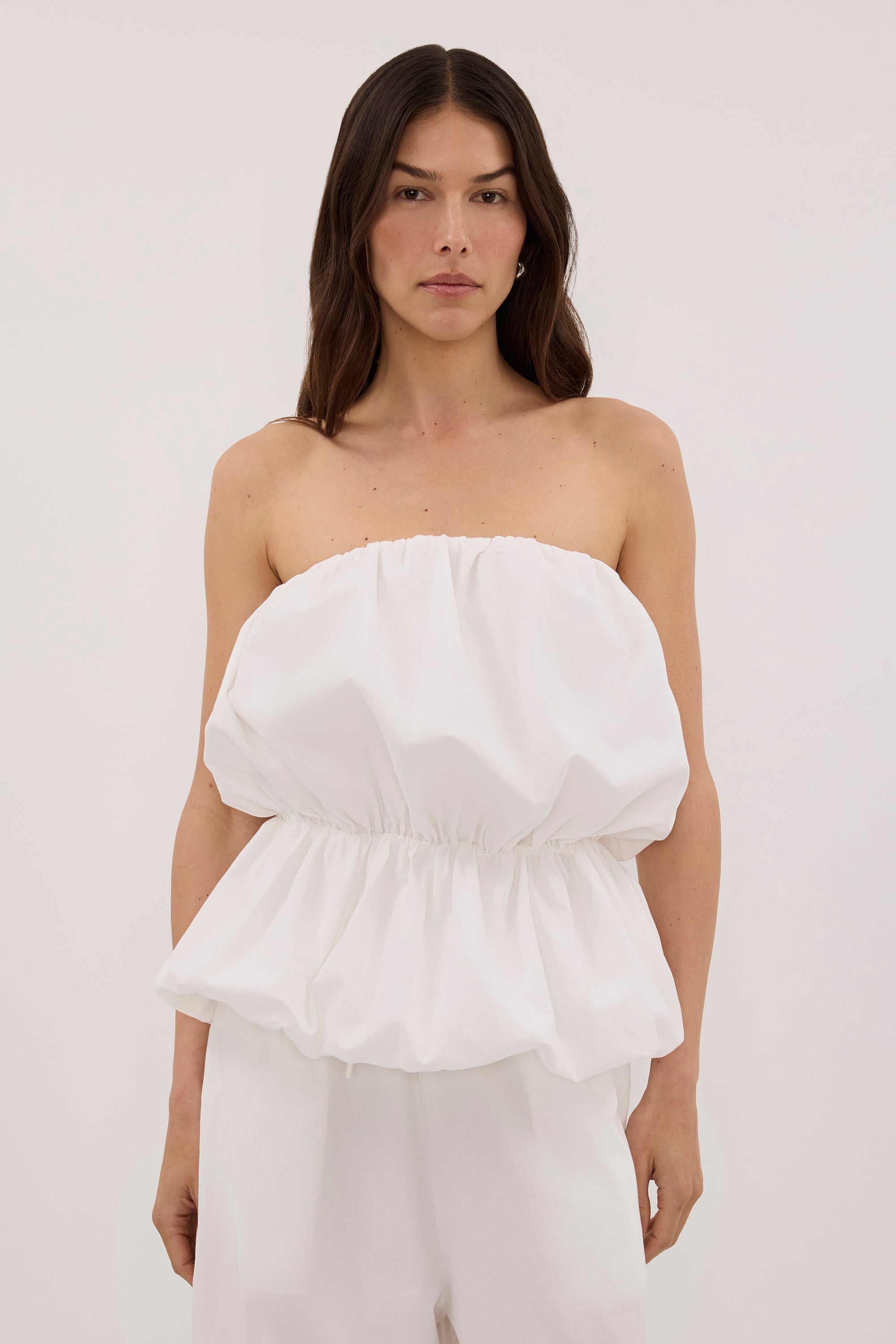 MARTINA WHITE COTTON BUBBLE TOP 