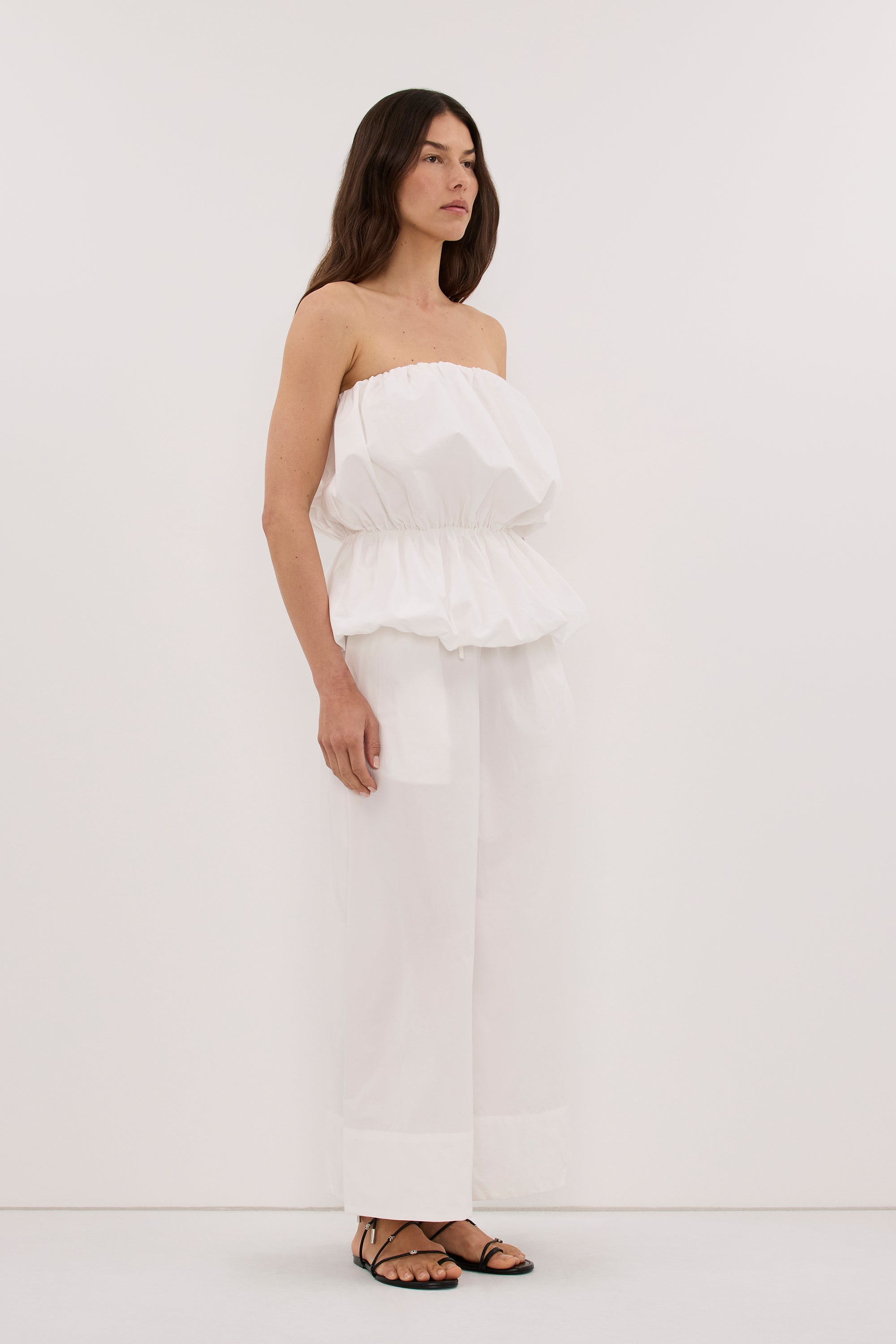 MARTINA WHITE COTTON BUBBLE TOP 