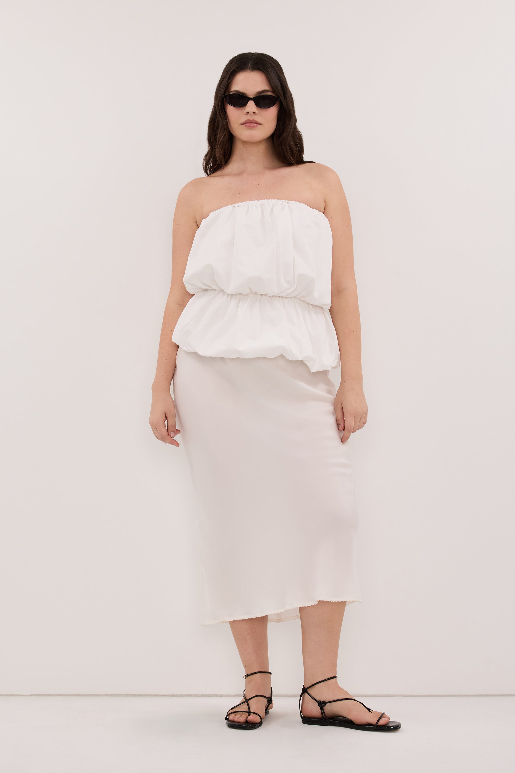 MARTINA WHITE COTTON BUBBLE TOP