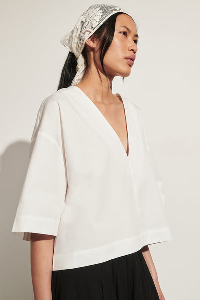 Ploy wearing ORLENA WHITE COTTON TOP