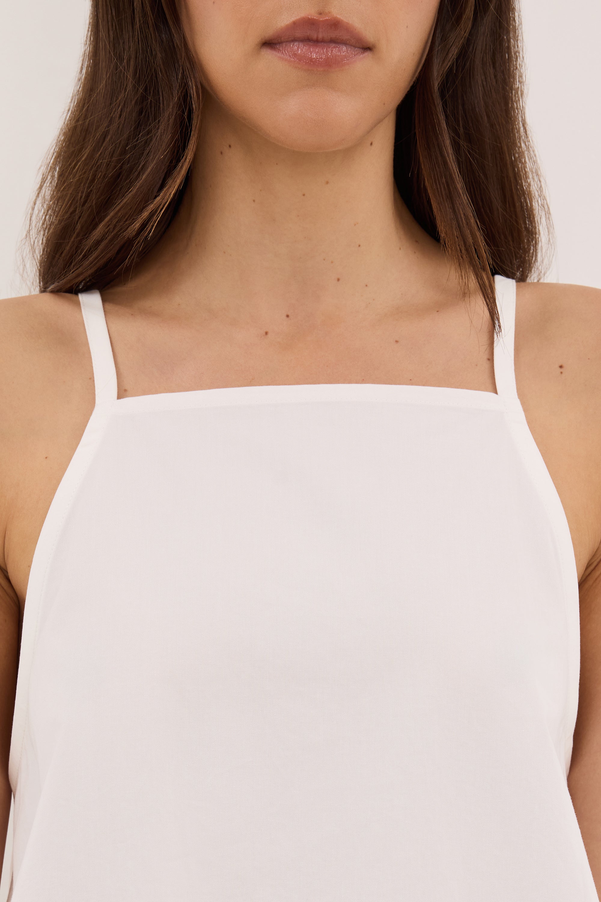 ARLETTE WHITE COTTON HIGH NECK TOP