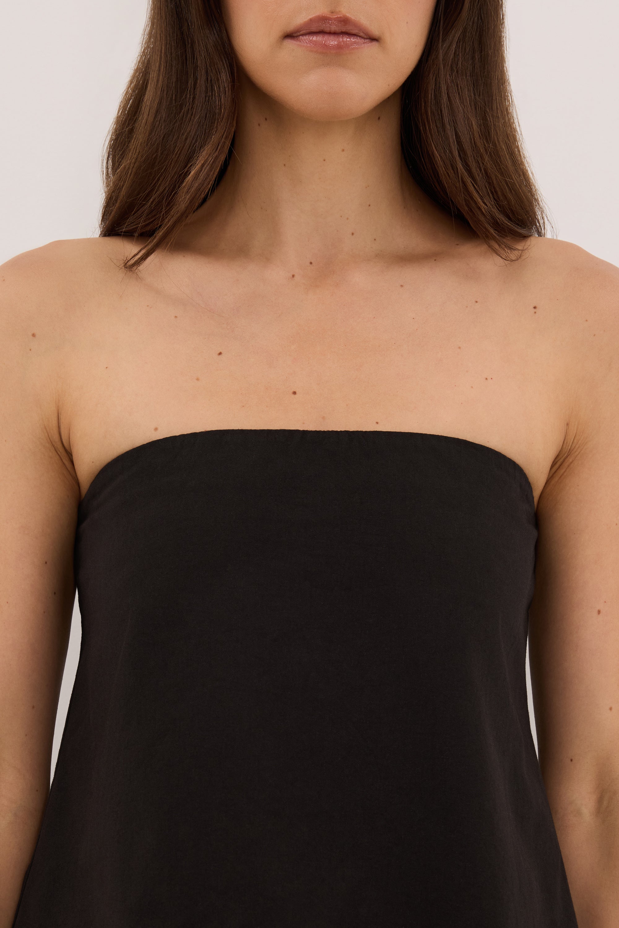 ARLETTE BLACK COTTON STRAPLESS TOP