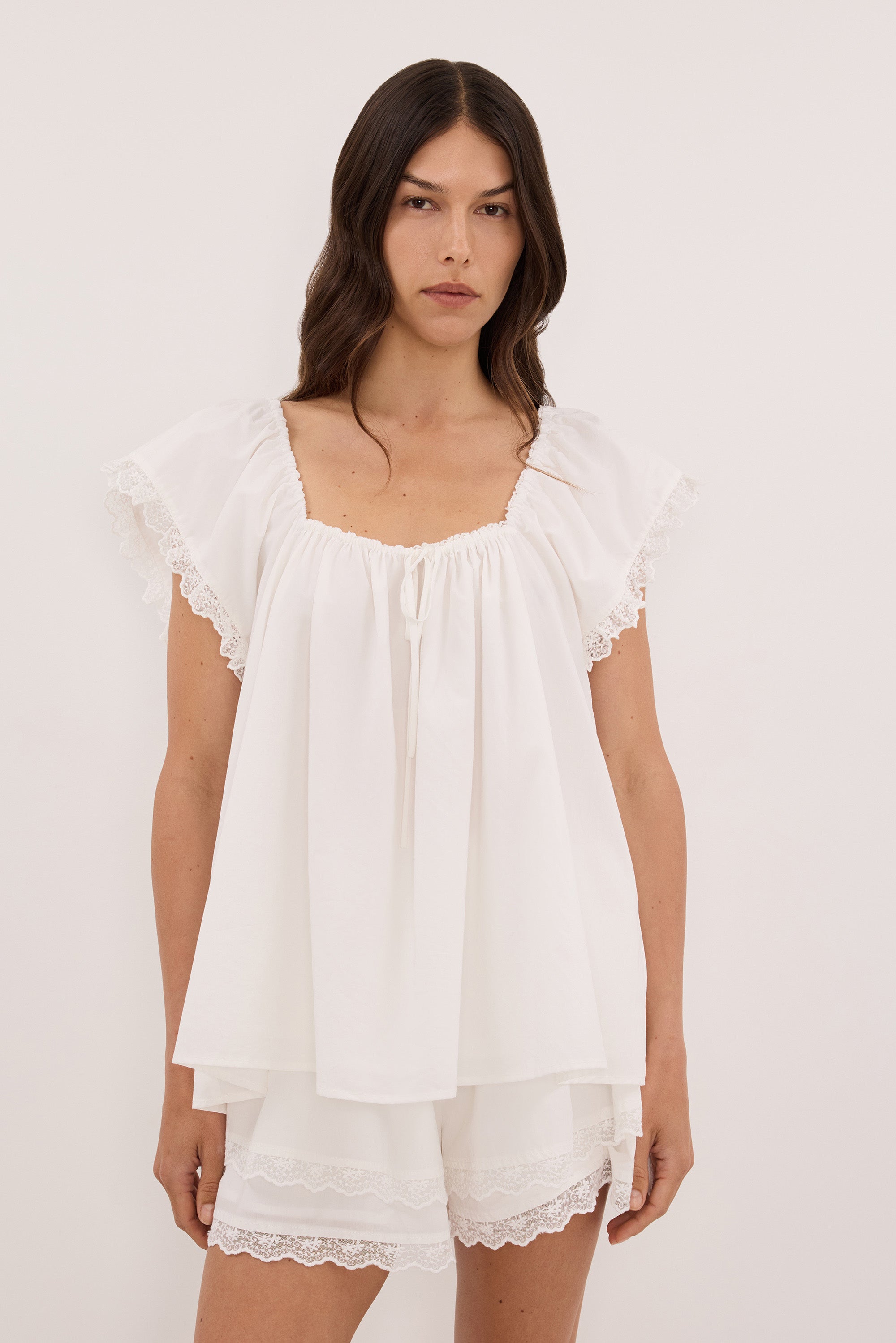VEDA WHITE LACE TOP