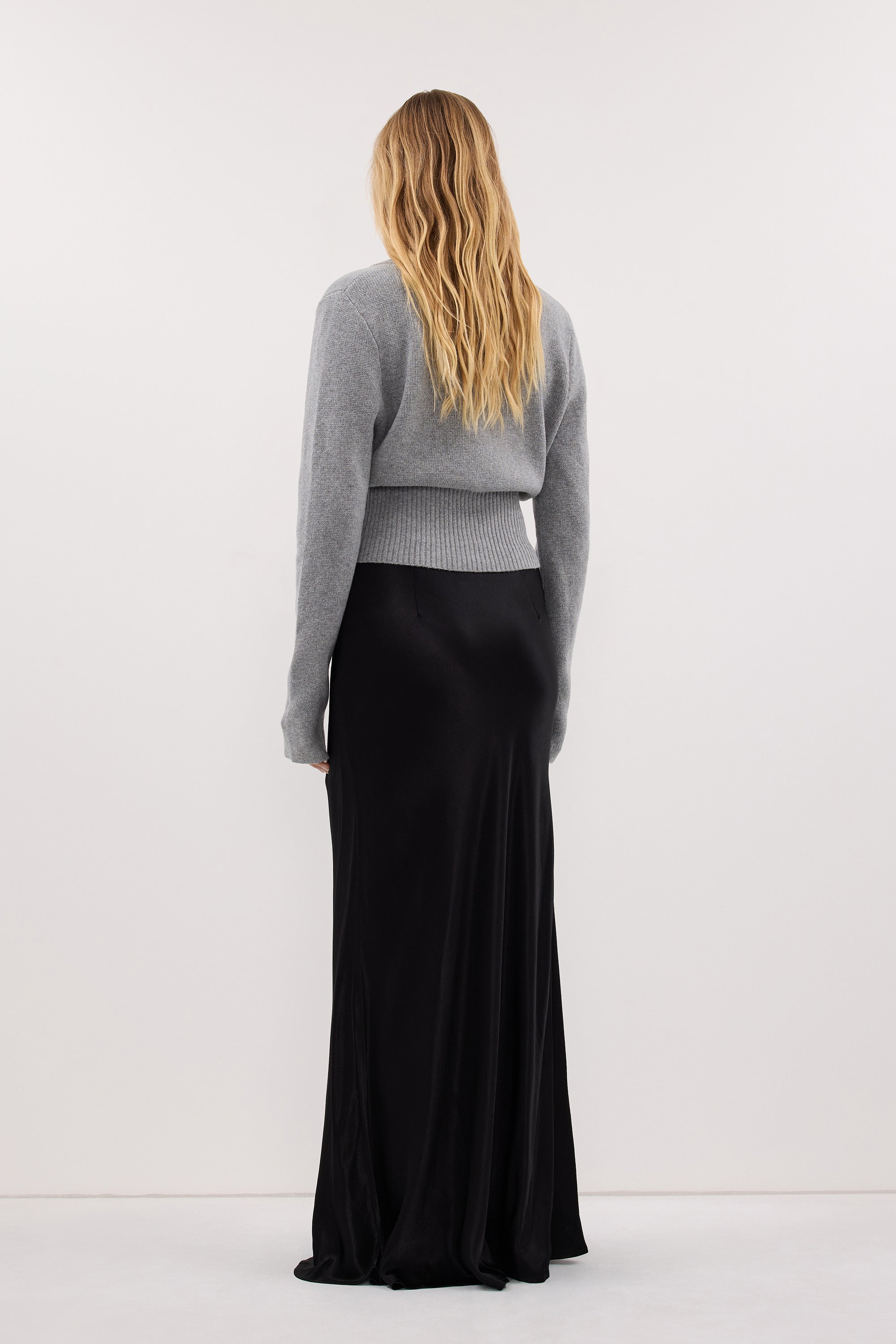 CHARLI BLACK SATIN MAXI SKIRT