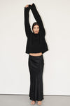 CHARLI BLACK SATIN MAXI SKIRT