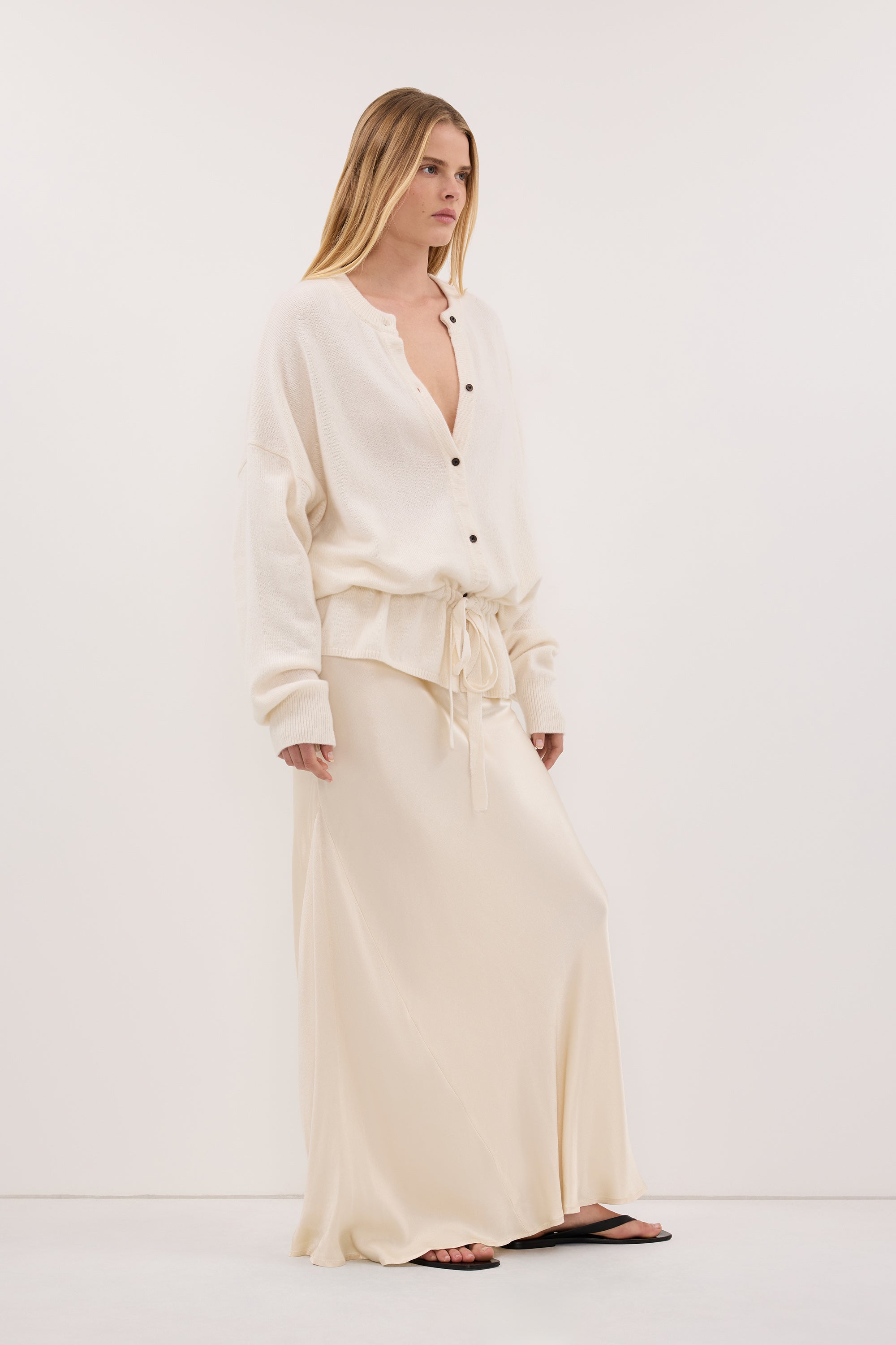 CHARLI CREAM SATIN MAXI SKIRT