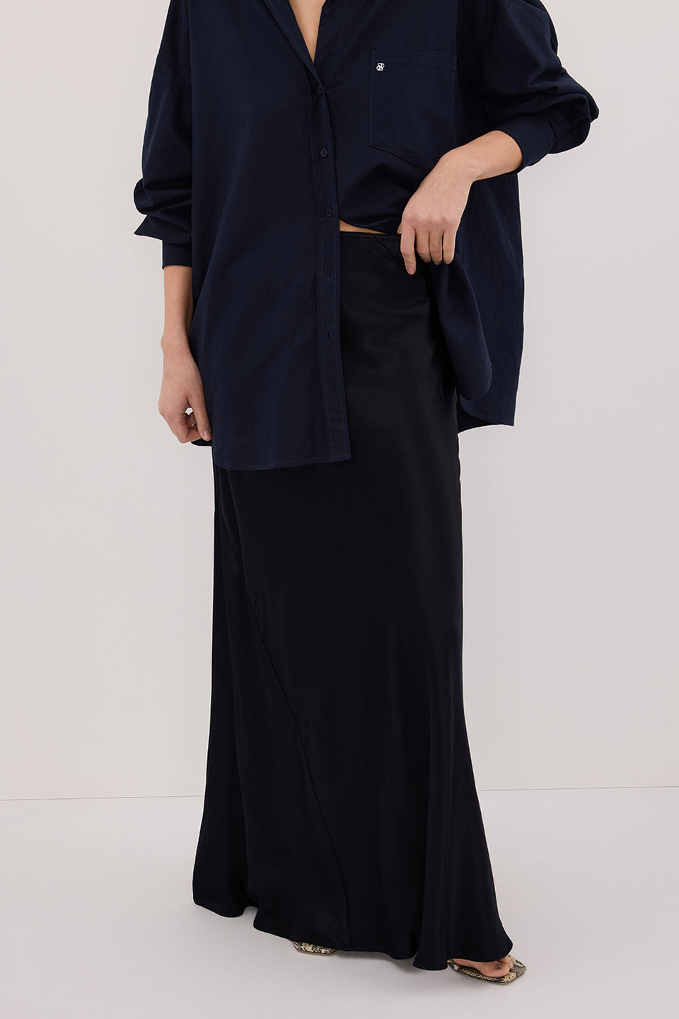 CHARLI INK SATIN MAXI SKIRT Clothing DISSH Boutiques 