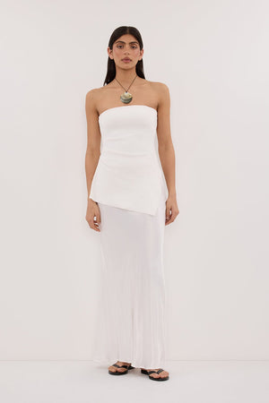 CHARLI WHITE SATIN MAXI SKIRT Dissh - Main Image