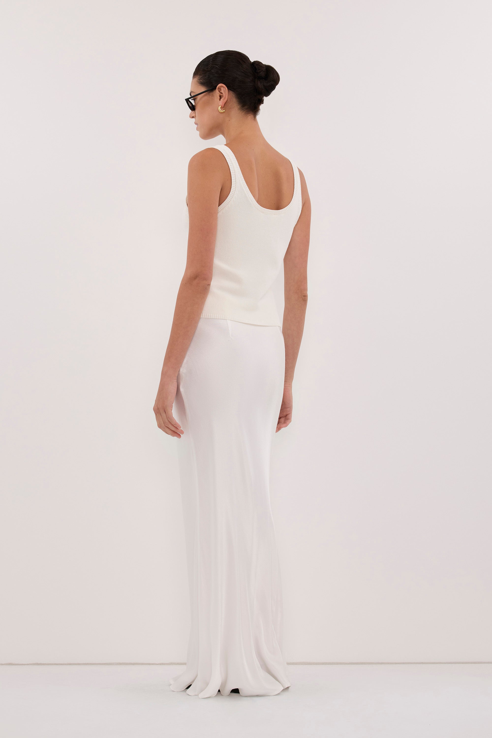 CHARLI WHITE SATIN MAXI SKIRT