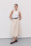 RICKIE STONE COTTON MIDI SKIRT