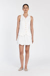 MARIA WHITE LINEN MINI SKIRT