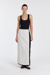 MEGAN CREAM/BLACK WRAP SKIRT