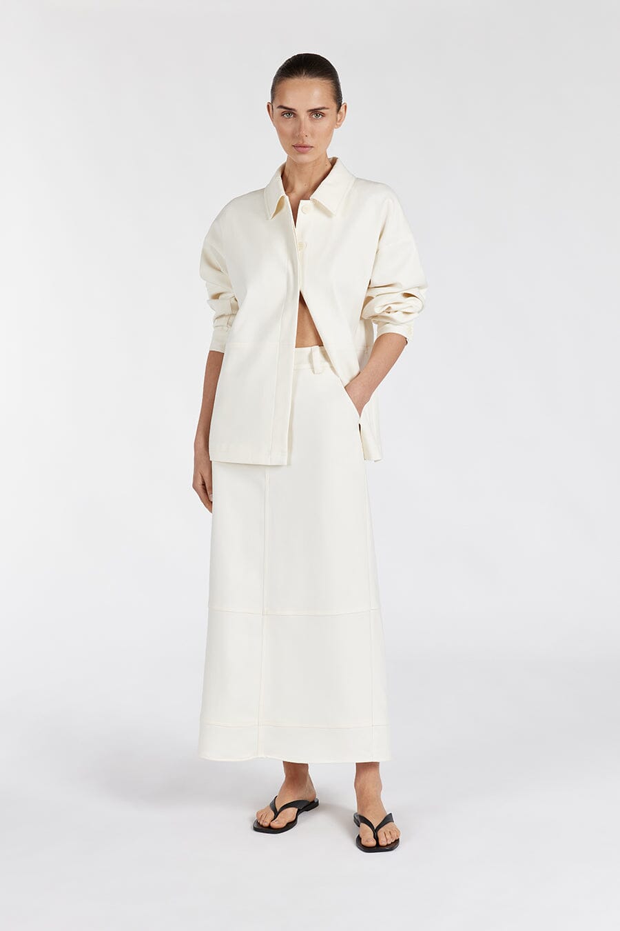 JAC CREAM MIDI SKIRT Clothing DISSH Boutiques 6 CREAM 
