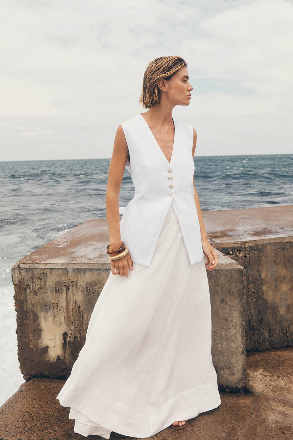 LAYNE WHITE RAMIE MAXI SKIRT - PRE ORDER Clothing DISSH Boutiques 6 WHITE 
