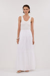 FLETCHER WHITE TIERED MAXI SKIRT