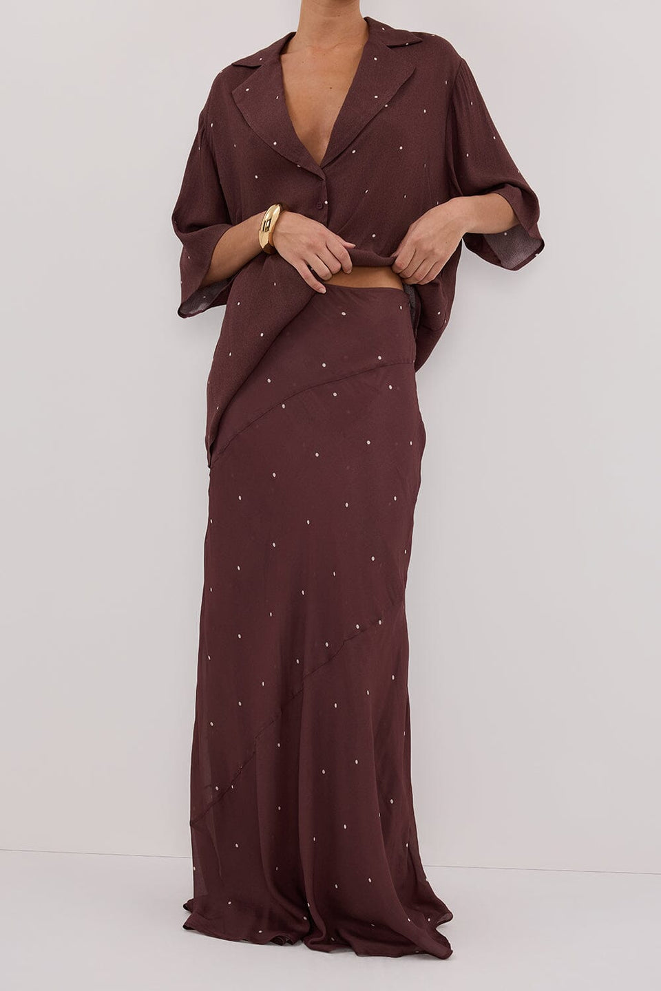 MELROSE WALNUT MIDI SKIRT Clothing DISSH Boutiques 