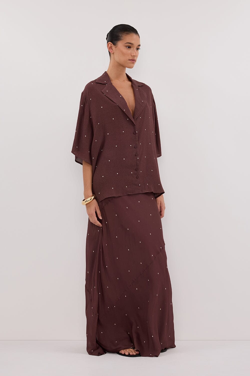 MELROSE WALNUT MIDI SKIRT Clothing DISSH Boutiques 