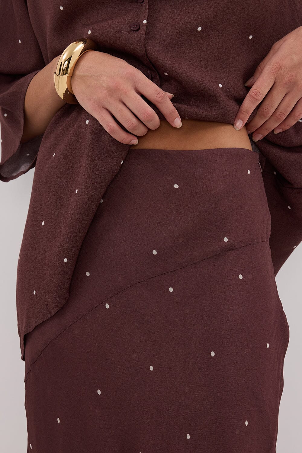 MELROSE WALNUT MIDI SKIRT Clothing DISSH Boutiques 